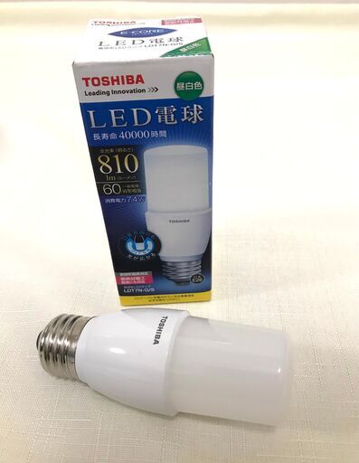 Led電球 東芝 Toshiba Ldt7n G S 60w E26口金 昼白色 810lm 断熱材施工器具対応 E Core T型 光 Rich 生田の生活家電 その他 の中古あげます 譲ります ジモティーで不用品の処分