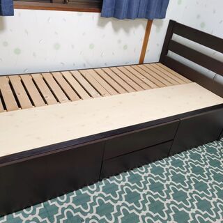 【ネット決済】ニトリ　収納　たくさん　シングルベッド　シングル　ベッド
