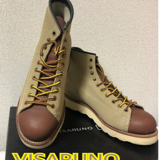 VISARUNO ビサルノ　ブーツ　ハイカット　サンドベージュ　色違い紐付属の画像