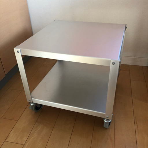 無印良品　キャスター付き　ローテーブル くろ様専用☆無印 アルミローテーブルワゴン小 キャスター付 2