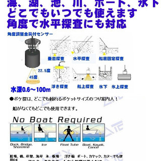 魚群探知機100m 頑丈アウトドア仕様平探査 - 売ります・あげます