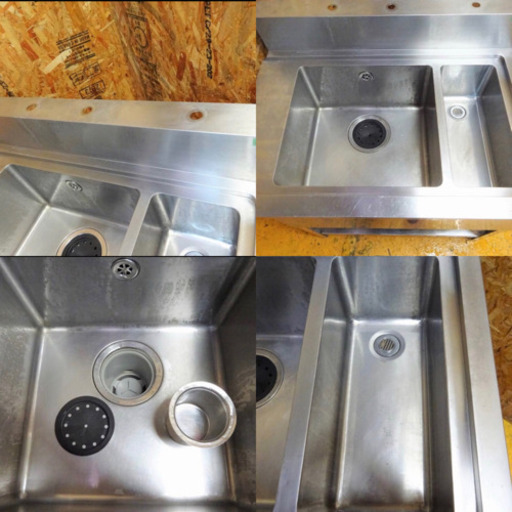 110-0)業務用 ステンレス ダスト付き ソイルド 一槽シンク