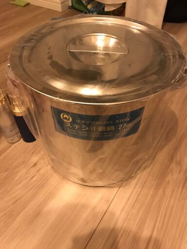 未使用品新品 ステン寸胴鍋　27cm 14L ステンレス