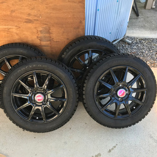 【取引予定者有】【1点補修あり】NBOX等 スタッドレスタイヤ ホイールセット 