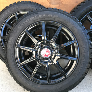 【取引予定者有】【1点補修あり】NBOX等 スタッドレスタイヤ ホイールセット 