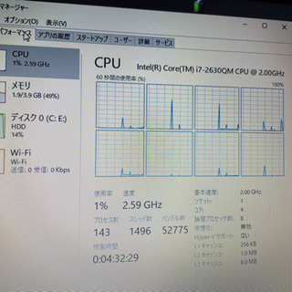 Core i7搭載ノートPC （SSD:240G）