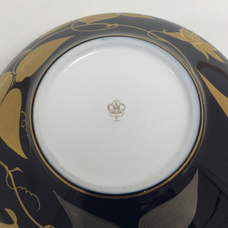 大倉陶園　瑠璃金蝕鉄線　19cm花器　箱無し