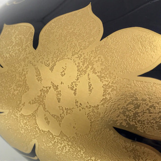 大倉陶園　瑠璃金蝕鉄線　19cm花器　箱無し