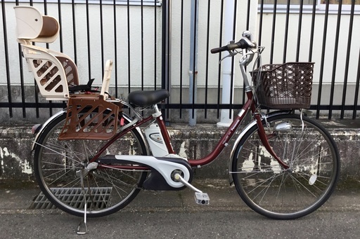 ＜動作品＞パナソニック・電動アシスト自転車・26インチ・ViVi NX・チャイルドシート付き