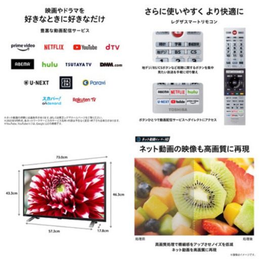 【20年9月発売新商品】東芝 REGZA 32インチTV 32V34 ほぼ未使用