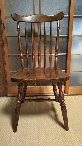 高級家具　飛騨　柏木工　かしわ　チェア２脚　ウィンザーチェア　Windsor chair　ダイニングチェア　アンティーク　基本引取り希望