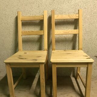 IKEA イケア IVAR とち イーヴァル パイン材チェア4脚セット