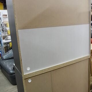 キッチン収納家具　ガラス引戸レンジボード　ダークブラウン　フルオープンスライドレール　食器棚　キッチンボード　家電