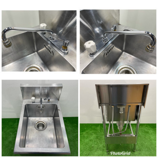 業務用 ステンレス製 蛇口付き1槽シンク 流し台 W400xD800xH850mm