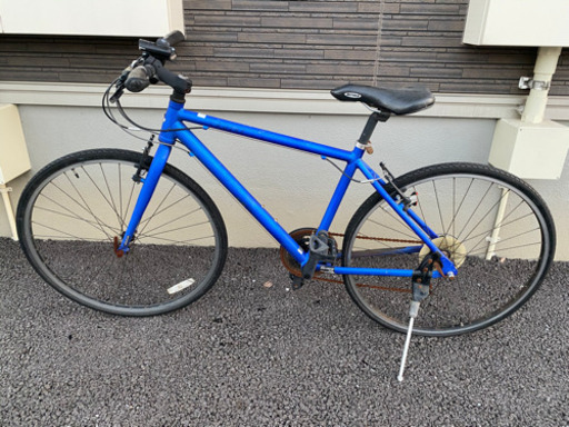 自転車　クロスバイク　ブルー