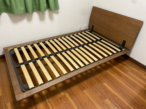 無印良品 ベッド セミダブル ウォールナット、 ヘッドボード、 木製脚