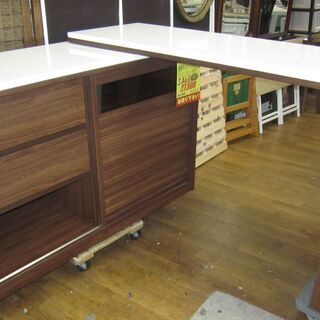 R247 高級 シギヤマ家具 伸長キッチンカウンター 幅 156cm ～200cm 良品