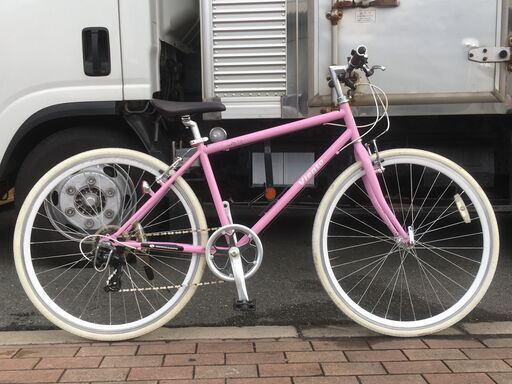 整備済み　美品　Viento　クロスバイク　700x28c　7段変速　ピンク　自転車