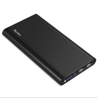 モバイルバッテリー 15000mAh 軽量 薄型　ブラック