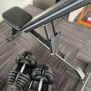 40kgダンベル（17段階調節重量可変）2本で80kg＋インクラインベンチ