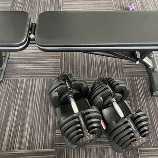 40kgダンベル（17段階調節重量可変）2本で80kg＋インクラインベンチ