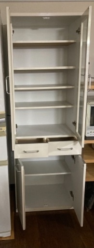 ニトリの白い食器棚0円 ねここ 原の収納家具 食器棚 キッチン収納 の中古あげます 譲ります ジモティーで不用品の処分