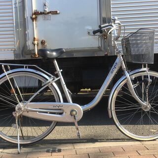 整備済み　軽量オートライト付きナショナル　26インチ自転車　アル...