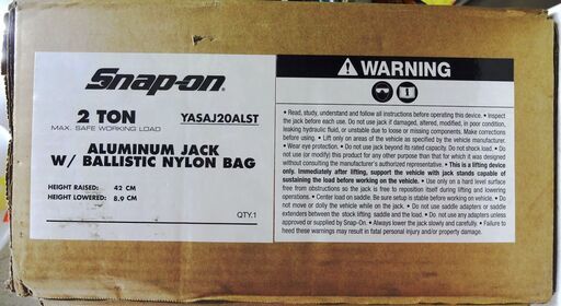 スナップオン アルミサービスジャッキ YASAJ20ALST 未使用品 Snap-on