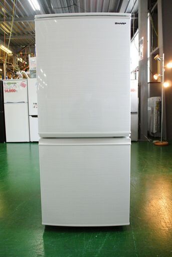 2019年製 シャープ 2ドア冷蔵庫 SJ-D14F。清掃・動作確認済。当店の保証6ヵ月付きです。
