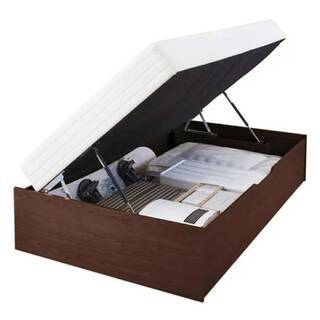 未使用・訳アリ】マットレス一体型シングル大容量収納跳ね上げベッド  