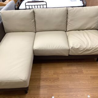 2人掛けソファー ベージュ×ブラウン【トレファク 川越店】 www ...