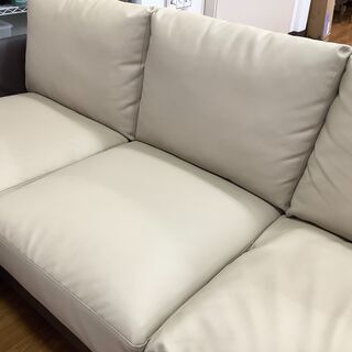 2人掛けソファー ベージュ×ブラウン【トレファク 川越店】