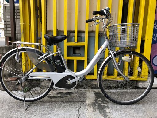 《レンタサイクル店使用　自転車整備士整備済み！》51中古車　電動アシスト　26インチ　Panasonic　シルバー　3段変速付