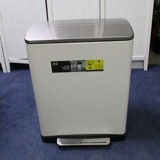 R2362) EKO 中古 不二貿易 キューブステップビン 28ℓ+18ℓ ステンレス ホワイト  その他家具 店頭取引大歓迎♪ R2362) EKO 中古 不二貿易 キューブステップビン 28ℓ+18ℓ ステンレス