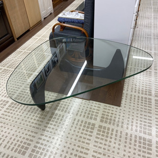 ローテーブル ガラス  高40㎝ 幅104㎝ 奥114㎝ 天板厚さ2㎝
