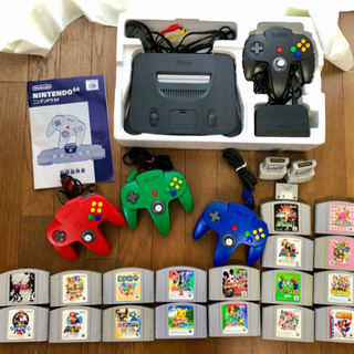 【ネット決済・配送可】Nintendo64 本体 カセット18点...