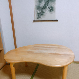 天然木ビーンズテーブル　折り畳みテーブル　折りたたみテーブル