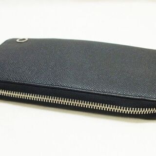 【苫小牧バナナ】ブルガリ/BVLGARI ジップアラウンドウォレット グレインカーフレザー ブラック 282347 箱あり♪