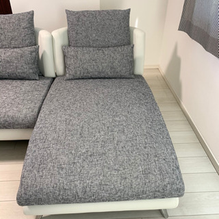 Bella curva  ホワイト×グレー　３人掛け＋ソファベッド