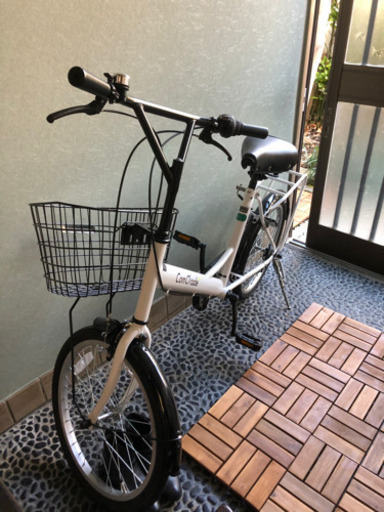 自転車　売ります　白　ミニベロ