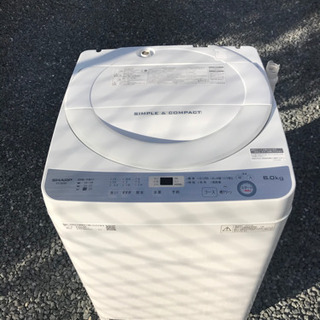 送料無料！2018年製　SHARP ES-GE6B  全自動洗濯機　 