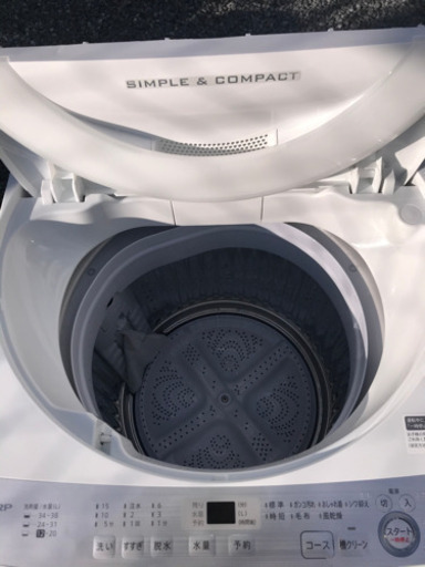 送料無料！2018年製　SHARP ES-GE6B  全自動洗濯機