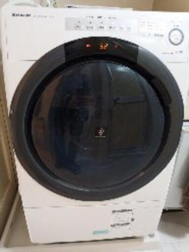 【保証期間中】使用少、SHARP ES-S7C-WLドラム式洗濯機