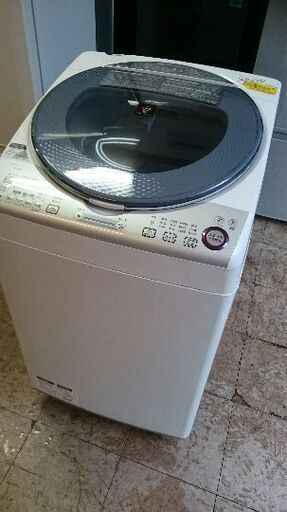シャープ（SHARP） ES-TX840-S  全自動洗濯乾燥機　8.0Kg プラズマクラスター インバーター 穴無しサイクロン洗浄　2014年製