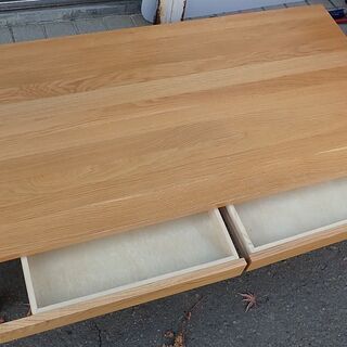 札幌 ローテーブル 無印良品 無垢材ローテーブル・オーク材ル サイズ120x60cm 高さ35cm 中古