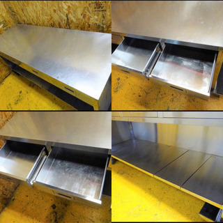 113-0)業務用 ステンレス 作業台 調理台 引き出し付き 戸棚 収納棚