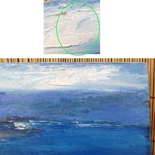 自作画　北海道大学キャンパス　油絵 油絵 油彩 油彩画 絵 絵画 六角型【海の砂場】 | HIROSHI1990