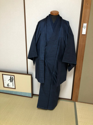 新品　紳士大島紬アンサンブル一式肌襦袢、長襦袢、羽織りひも兵児帯付き