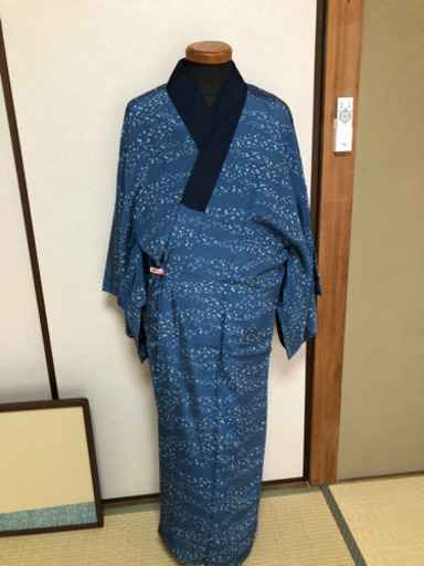 大島紬アンサンブル手縫、長襦袢肌じゅばん、兵児帯-