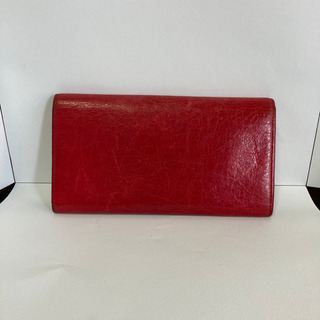 【最安値】バレンシアガ 二つ折り長財布　レディース　ジャイアントマネー　レッド 最安値】バレンシアガ 二つ折り長財布 レディース ジャイアントマネー